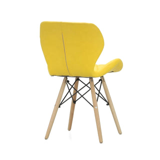 Diamond Leather Upholstered Dining Chair - Yellow Chair urbancart.in