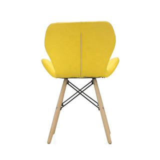 Diamond Leather Upholstered Dining Chair - Yellow Chair urbancart.in