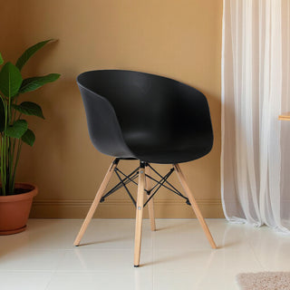 Modern Curved back café Chair - Black