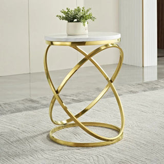 SOLITAIRE Side Table With Marble Top.