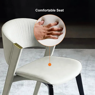 Atara Dining Chair with Black Powder Coated Metal Legs.