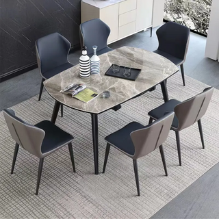 Maya Dining Chair with Metal Legs - Grey