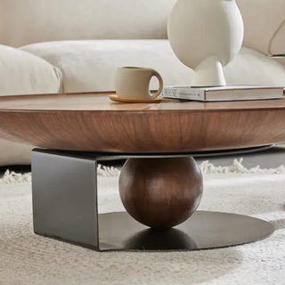 HEROICA Center Table with Wooden Top.