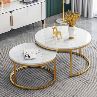 BARCA Nesting Center Table - Golden-White