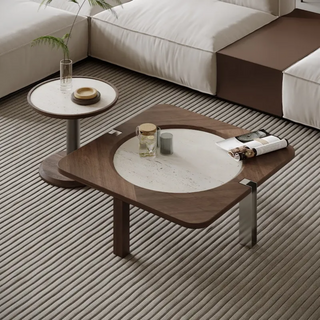 BRAGA Marble Finish Set of 2 Coffee Table.