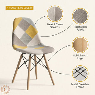 Eames Replica Patchwork Chair - Yellow