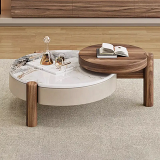 NICOBAR Round Center Coffee Table Wooden Teapoy.