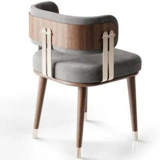 Anderson Dining Accent Chair with Wooden Legs - Grey