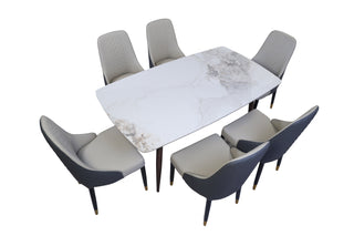 Marble Dining Table With Six Seater (Do-It-Yourself))