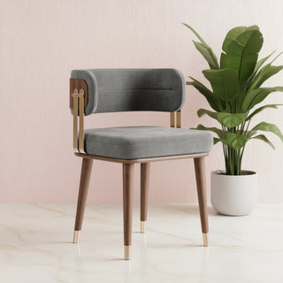 Anderson Dining Accent Chair with Wooden Legs - Grey