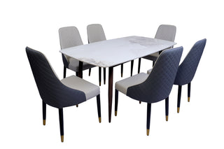 Marble Dining Table With Six Seater (Do-It-Yourself))