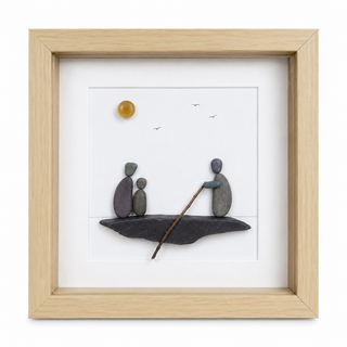 The Voyage Together — Handcrafted Pebble Art  Frame