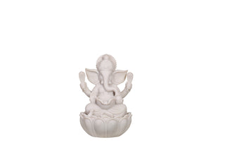 Ganesha on Lotus Marble Finish Sandstone Fountain