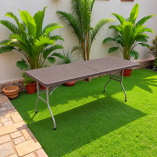 1.8 Meter Portable Folding HDPE Outdoor Picnic Garden Table - Brown