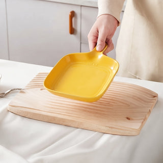 Ceramic Serving Platter with Handle Microwave & Dishwasher Safe