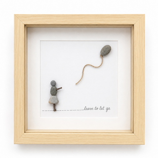The Letting Go - Handcrafted Pebble Art Frame