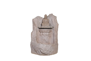 Sandstone Buddha Water Fountain in Cave Design