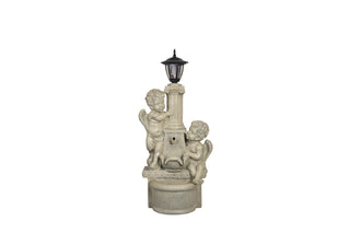 Two Fairies Fountain with Solar Light