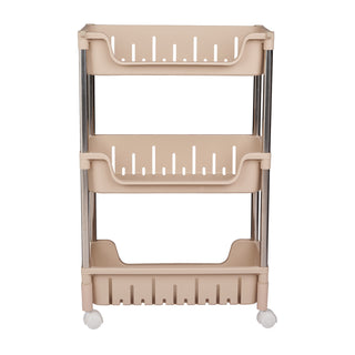 Metal Rod Storage Trolley - Beige