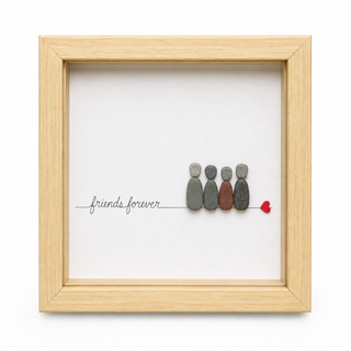 Side by Side | Handcrafted Natural Pebble Art | Friends Forever Frame | 5x7 Inch