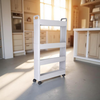 Plastic Rolling Storage Trolley - Grey