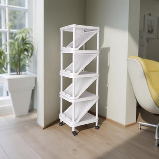 5-Tier Shoe Rack Organizer With Wheels 9-Pair Capacity