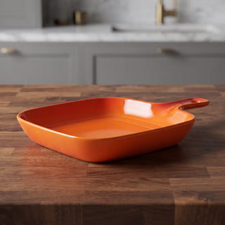 Ceramic Serving Platter with Handle Microwave & Dishwasher Safe
