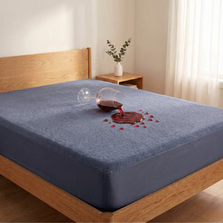 Epicasa Terry Mattress Protector Waterproof | 100% Waterproof TPU Membrane | Soft Breathable Terry Cotton Surface | Deep-Fit All-Around Elastic | Noiseless | Machine Washable | Grey