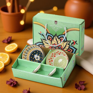 Classic Floral Ceramic Bowl Set for Kitchen & Dining Microwave Safe