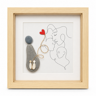 Where Hearts Meet Home | Handcrafted Pebble Art  Frame