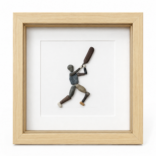 The Perfect Innings — Handcrafted Cricket Pebble Art Frame