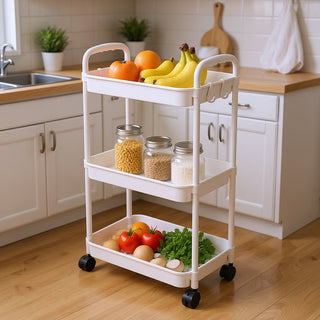 3 Tier Rolling Metal Storage Rack Organizer