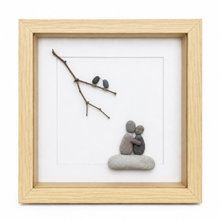 Beside You, Always — Handcrafted Natural Pebble Art Frame