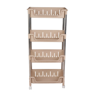 Metal Rod Storage Trolley - Beige