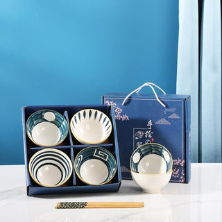 Classic Lining Ceramic Bowl Set for Kitchen & Dining Microwave Safe