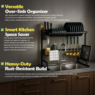 Drying Rack Stainless Steel  2 Tier – Black