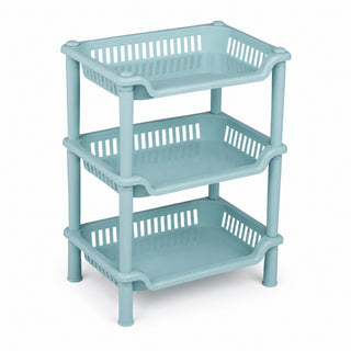 3-Layer Plastic Kitchen Storage Basket Rack