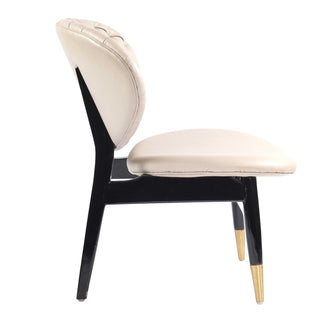 Summer Lounge Chair PU Leather Upholstered with Wodden Legs - White Chair urbancart