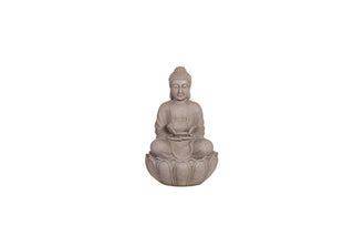 Sandstone Meditating Buddha Statue on Lotus