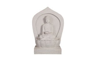 Sandstone Buddha on Lotus Throne Water Fountain