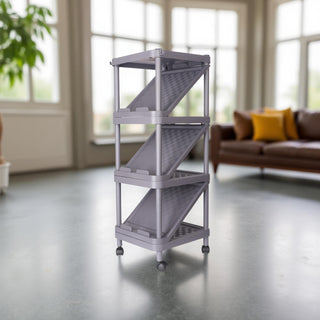 4-Tier Shoe Rack Organizer 7-Pair Capacity - Purple