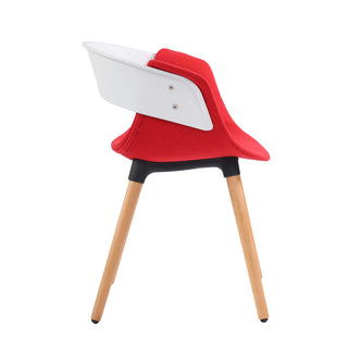 Casper Armrest Café Chair With Wooden Legs - Red