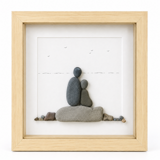 Beside You, Always — Handcrafted Natural Pebble Art Frame