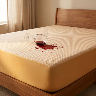 Epicasa 100% Waterproof Mattress Protector | 250 GSM Premium Jacquard Weave | Noiseless & Breathable Fitted Bed Protector | Hypoallergenic | Blocks Dust Mites & Allergens | 360° Elasticated fit | Machine Washable | Made in India | Classic Beige