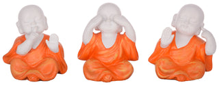Decorative Monk showpiece (Set of 3 Monk:Orange)