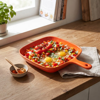 Ceramic Serving Platter with Handle Microwave & Dishwasher Safe