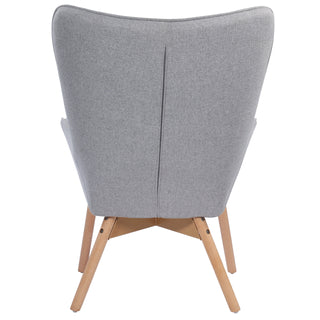 Alexa Armrest Lounge Chair with foot rest for Living Room/ Bedroom - Grey