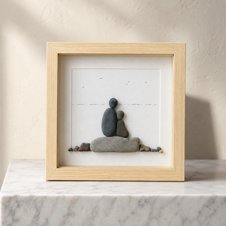 Beside You, Always — Handcrafted Natural Pebble Art Frame
