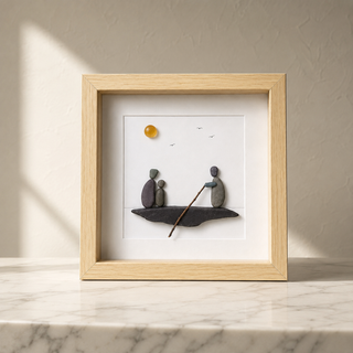 The Voyage Together — Handcrafted Pebble Art  Frame