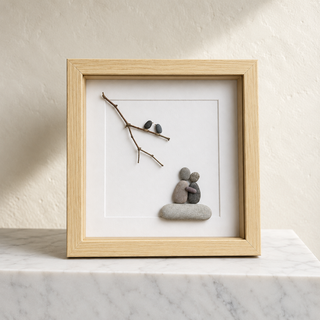 Beside You, Always — Handcrafted Natural Pebble Art Frame